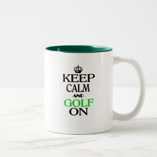 Keep Calm and Golf On Two-Tone Coffee Mug