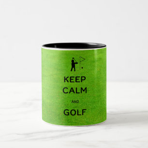 Keep Calm and Golf Two-Tone Coffee Mug
