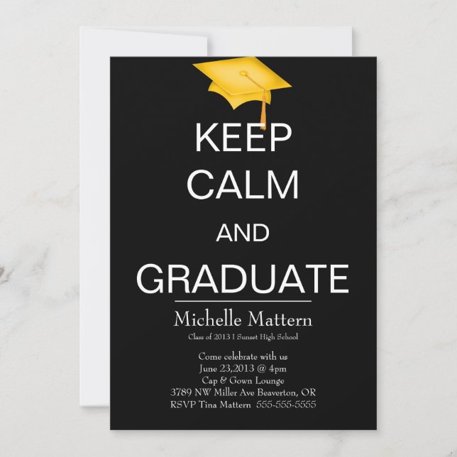 Keep Calm and Graduate Invitations (Front)