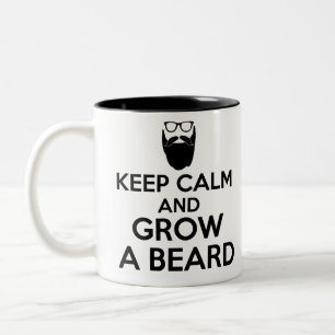keep calm and grow a beard Two-Tone coffee mug