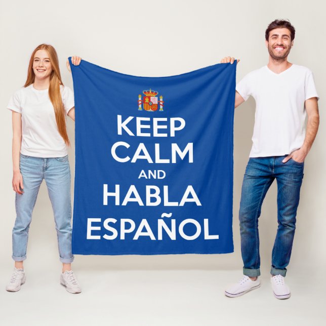 Keep Calm and Habla Español Fleece Blanket (In Situ)