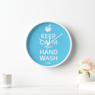 Keep Calm And Hand Wash On - Coronavirus & Flu Clock