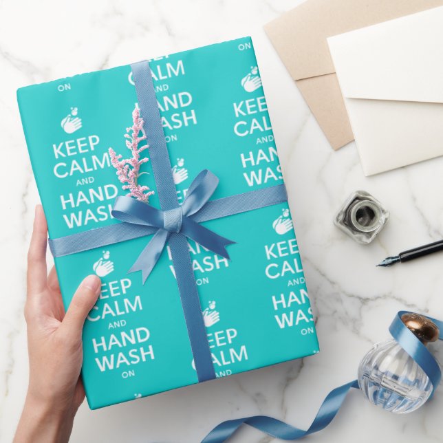 Keep Calm And Hand Wash On - Doctor Nurse Germs Wrapping Paper (Gifting)