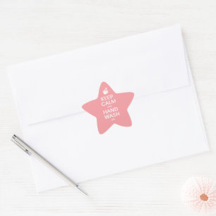 Keep Calm And Hand Wash On - Wash Hands Flu Star Sticker