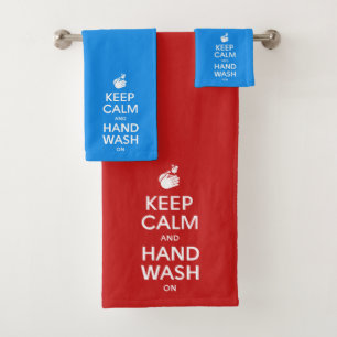 Keep Calm And Hand Wash On - Washing Hygiene Flu Bath Towel Set