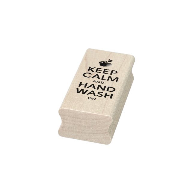 Keep Calm And Hand Wash On - Washing Hygiene Flu Rubber Stamp (Stamp)