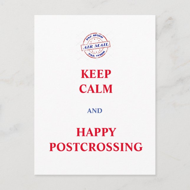 Keep calm and happy poscrossing postcard (Front)