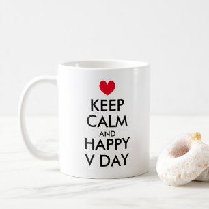Keep calm and Happy Valentine's Day coffee mug