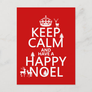 Keep Calm and Have A Happy Noel (christmas) Holiday Postcard