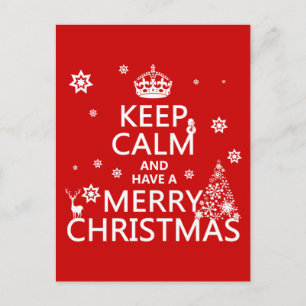 Keep Calm and Have a Merry Christmas Holiday Postcard