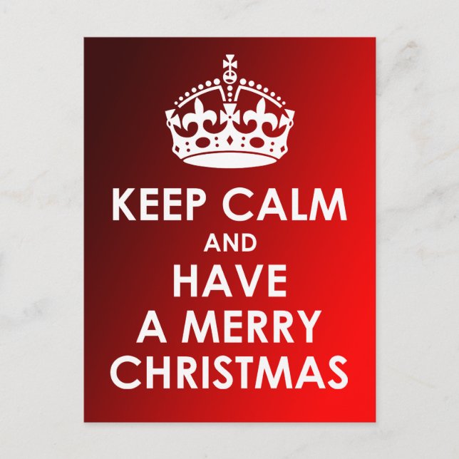 Keep Calm and Have a Merry Christmas Red Postcards (Front)