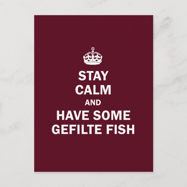 Keep calm and have some Gefilte Fish Postcard (Front)