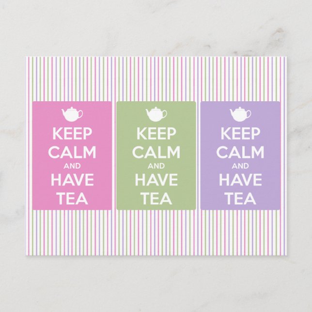 Keep Calm and Have Tea Collage Postcard (Front)