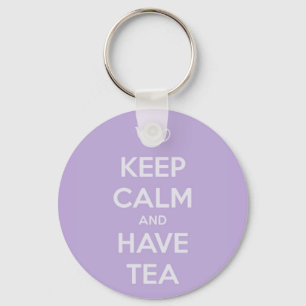 Keep Calm and Have Tea Lavender Keychain