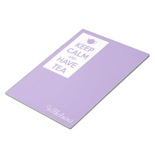 Keep Calm and Have Tea Lavender Personalized Notepad