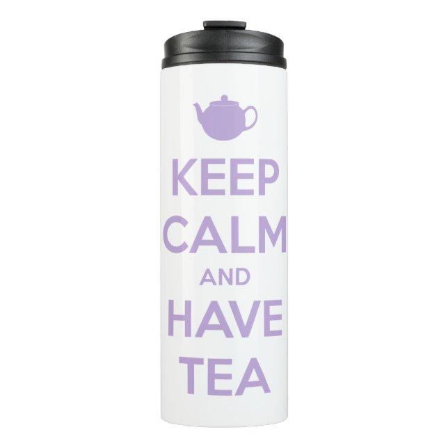 Keep Calm and Have Tea Lavender Personalized Thermal Tumbler (Front)