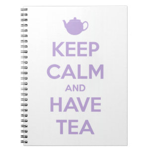 Keep Calm and Have Tea Lavender/White Notebook