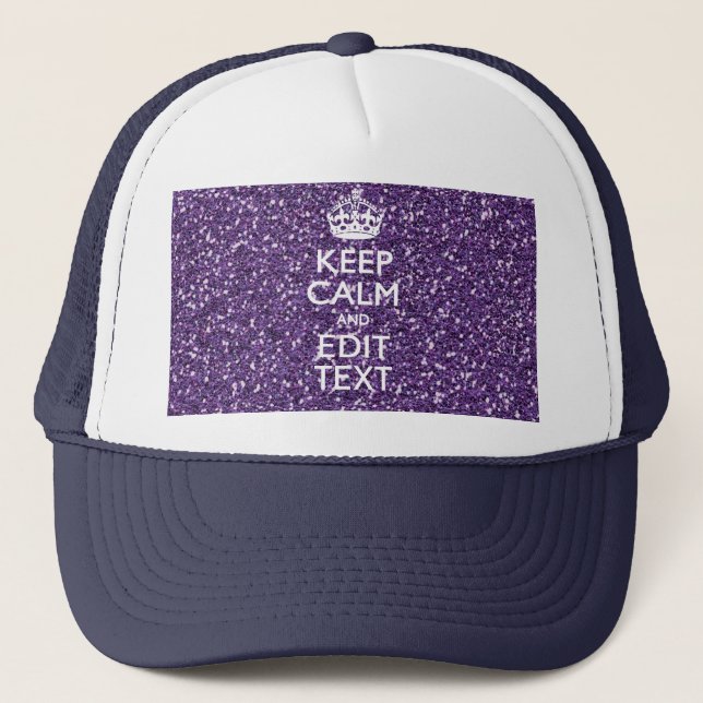 Keep Calm and Have Your Text Glamor Mauve Trucker Hat (Front)