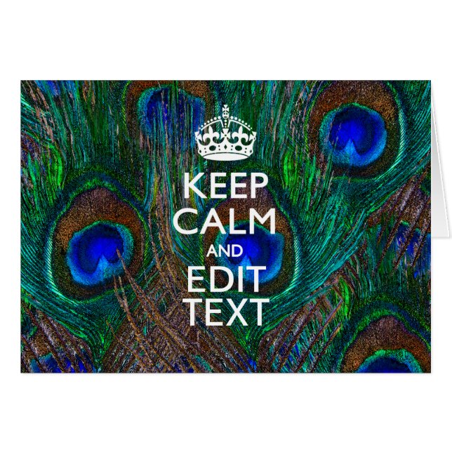 Keep Calm and Have Your Text on Peacock Feathers (Devant horizontal)