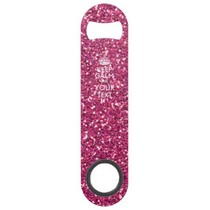 Keep Calm and Have Your Text on Pink Rose Bar Key