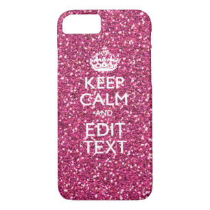 Keep Calm and Have Your Text on Pink Rose Case-Mate iPhone Case