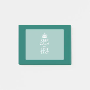Keep Calm And Have Your Text on Teal Turquoise Post-it Notes