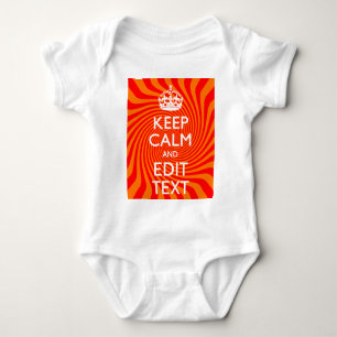 Keep Calm And Have Your Text Orange Swirl Baby Bodysuit