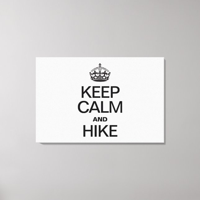 KEEP CALM AND HIKE CANVAS PRINT (Front)