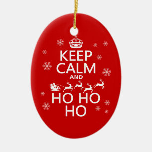 Keep Calm and Ho Ho Ho Ceramic Ornament
