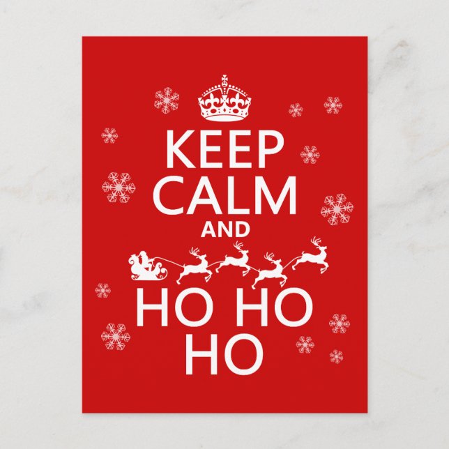 Keep Calm and Ho Ho Ho Holiday Postcard (Front)