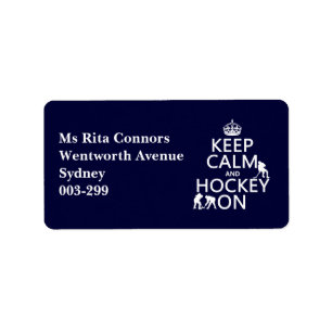 Keep Calm and Hockey On (in any colour) Label
