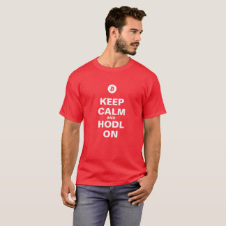 Keep Calm and HODL On Men's Basic Red T-Shirt