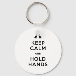 Keep Calm and Hold Hands (Otters Holding Hands) Keychain