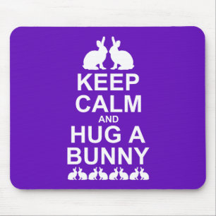 Keep Calm and Hug a Bunny Mousemat (Purple) Mouse Pad