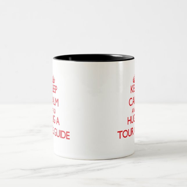 Keep Calm and Hug a Tour Guide Two-Tone Coffee Mug (Center)