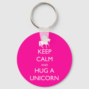 Keep Calm and Hug a Unicorn Keychain