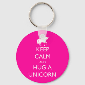 Keep Calm and Hug a Unicorn Keychain