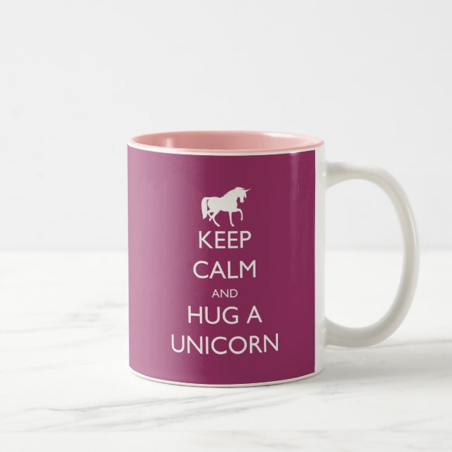Keep Calm and Hug a Unicorn Two-Tone Coffee Mug (Right)