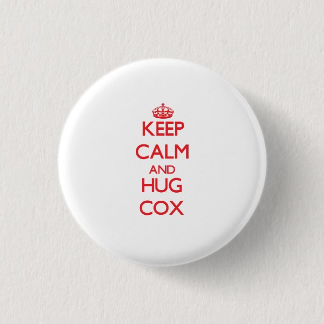 Keep calm and Hug Cox 1 Inch Round Button (Front)