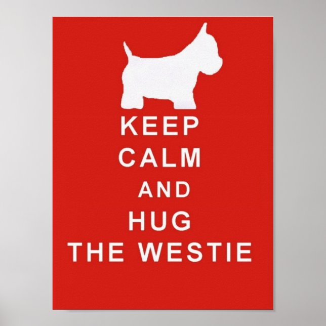 KEEP CALM AND HUG THE WESTIE POSTER BIRTHDAY (Front)