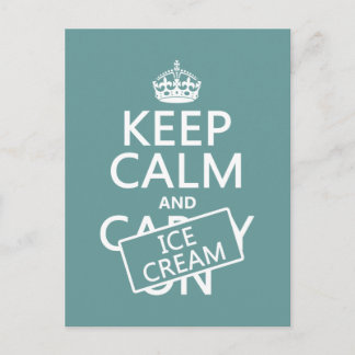 Keep Calm and Ice Cream Postcard