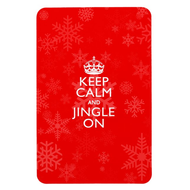 Keep Calm And Jingle On Vibrant Red Magnet (Vertical)