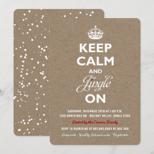 Keep Calm and Jingle Rustic Holiday Party Invite