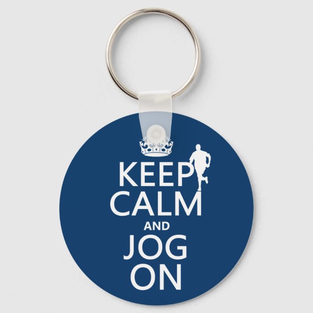 Keep Calm and Jog On Keychain (Front)