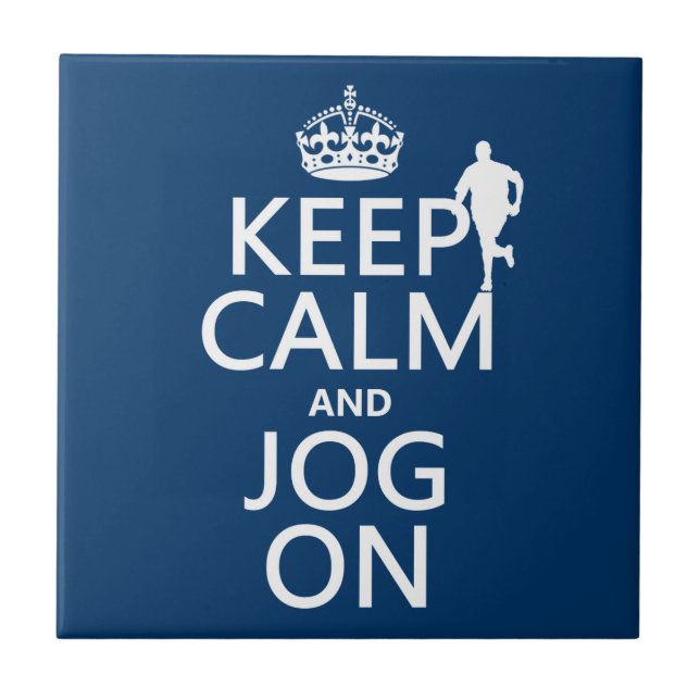 Keep Calm and Jog On Tile (Front)