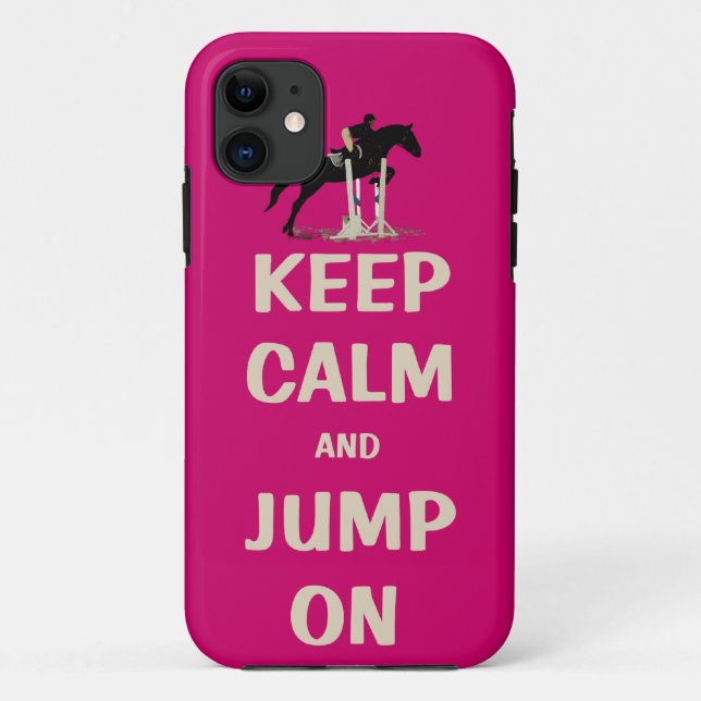 Keep Calm and Jump On Pink Horse Case-Mate iPhone Case (Back)