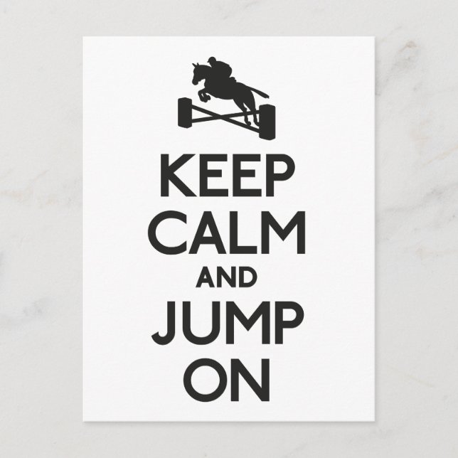 Keep calm and jump on postcard (Front)