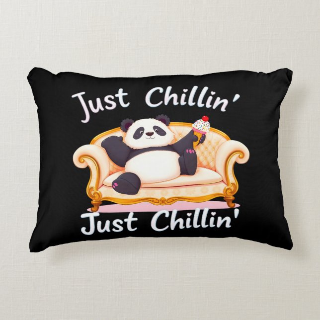Keep Calm and Just Chillin' with Ice Cream Accent Pillow (Front)