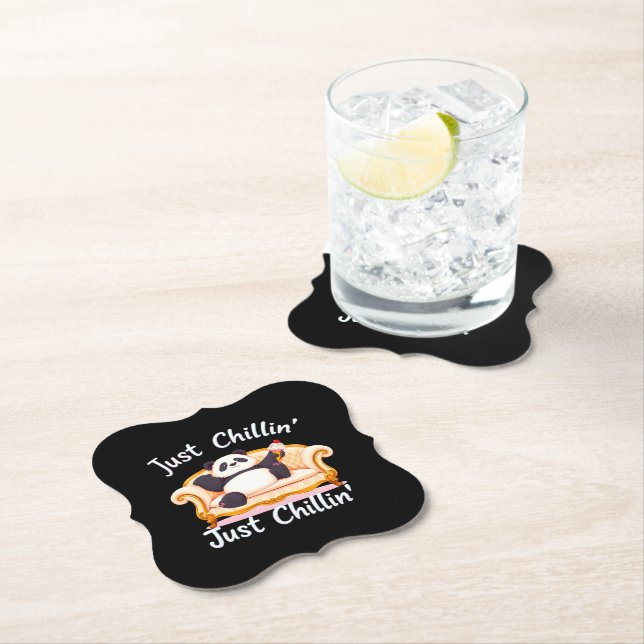 Keep Calm and Just Chillin' with Ice Cream Paper Coaster (Insitu)