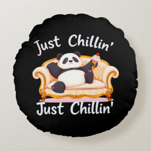 Keep Calm and Just Chillin' with Ice Cream Round Pillow
